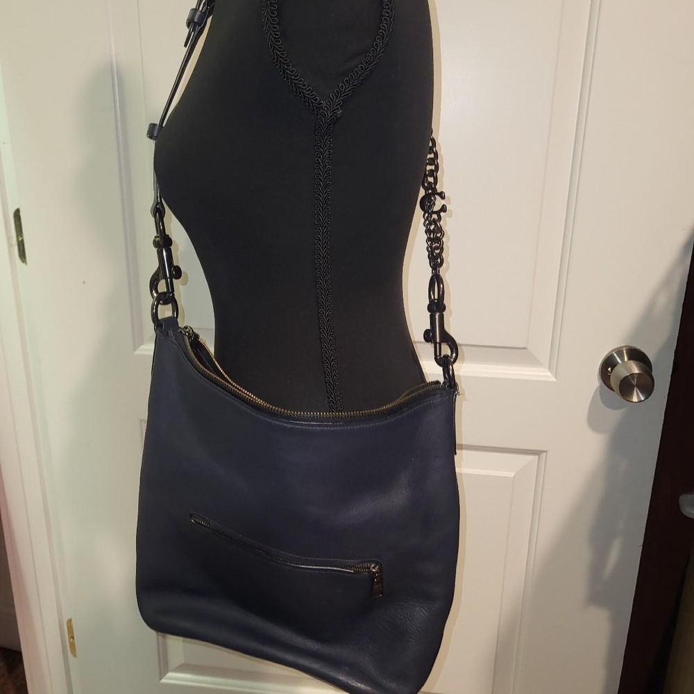 Coach Dark Blue Leather Shoulder Bag